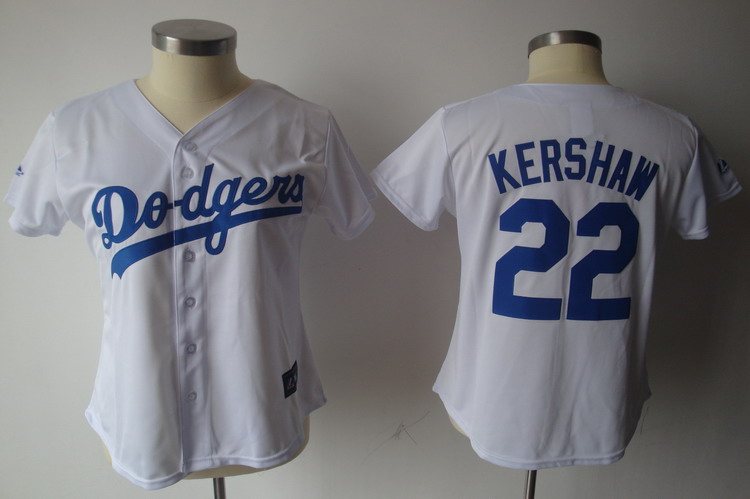 Jerseys Factory Cheap Dodgers #22 Clayton Kershaw White Women's