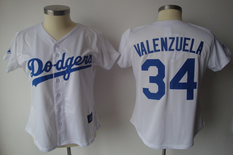 Jerseys Factory Cheap Dodgers #34 Fernando Valenzuela White Lady