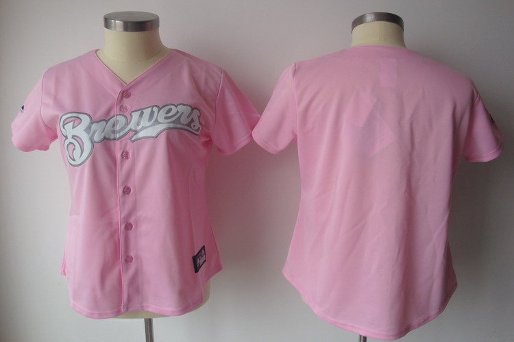 Jerseys Factory Cheap Brewers Blank Pink Lady Fashion Embroidere