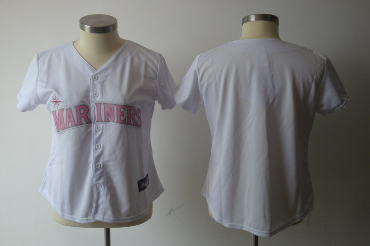 Jerseys Factory Cheap Mariners Blank White With Pink No. Women's