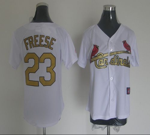 Jerseys Factory Cheap Cardinals #23 David Freese White(Gold No.)