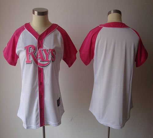 Jerseys Factory Cheap Rays Blank White/Pink Women's Splash Fashi