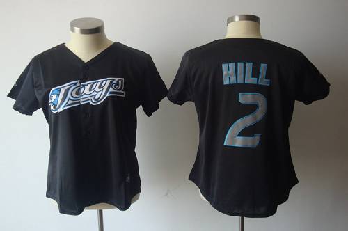 Jerseys Factory Cheap Blue Jays #2 Aaron Hill Black Women's Fash