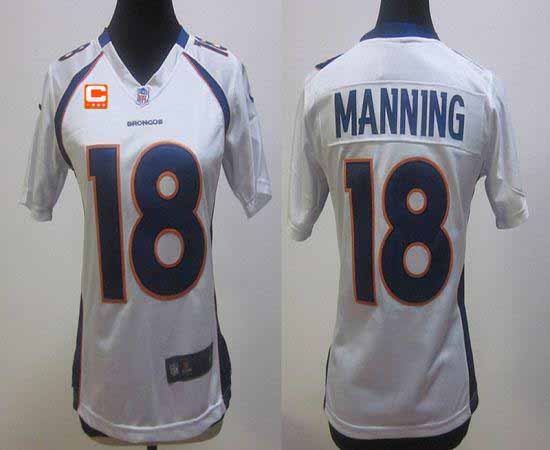Jerseys Factory Cheap Nike Broncos #18 Peyton Manning White With