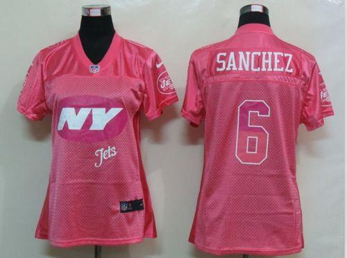 Jerseys Factory Cheap Nike Jets #6 Mark Sanchez Pink Women's Fem