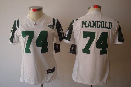 Jerseys Factory Cheap Nike Jets #74 Nick Mangold White Women's E