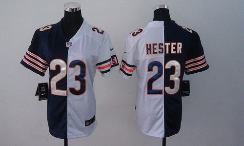 Jerseys Factory Cheap Nike Bears #23 Devin Hester Navy Blue/Whit
