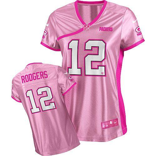 Jerseys Factory Cheap Nike Packers #12 Aaron Rodgers Pink Women'