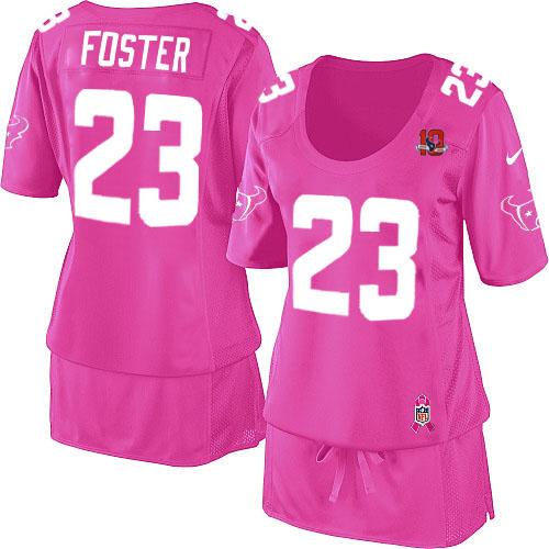 Jerseys Factory Cheap Nike Texans #23 Arian Foster Pink With 10T