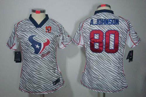Jerseys Factory Cheap Nike Texans #80 Andre Johnson Zebra With 1