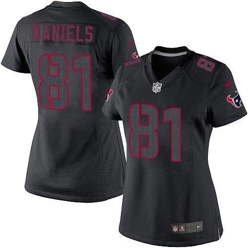 Jerseys Factory Cheap Nike Texans #81 Owen Daniels Black Impact