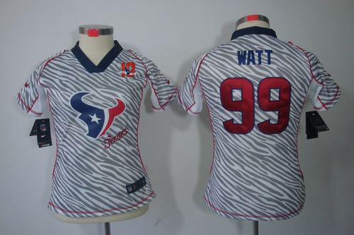 Jerseys Factory Cheap Nike Texans #99 J.J. Watt Zebra With 10TH