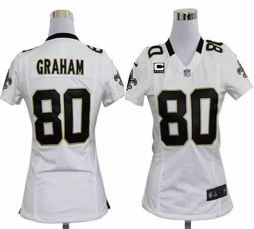 Jerseys Factory Cheap Nike Saints #80 Jimmy Graham White With C