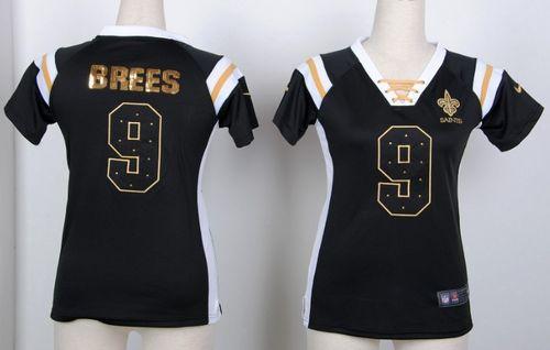 Jerseys Factory Cheap Nike Saints #9 Drew Brees Black Women's Em