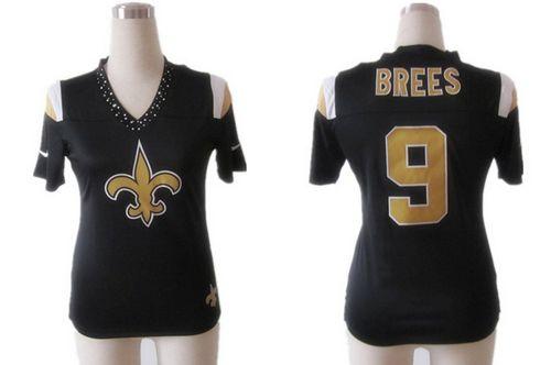 Jerseys Factory Cheap Nike Saints #9 Drew Brees Black Women's Te