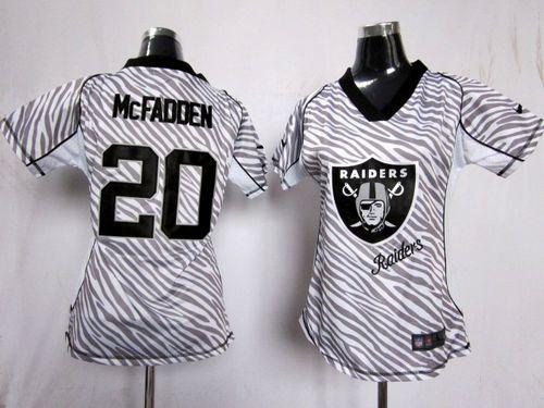 Jerseys Factory Cheap Nike Raiders #20 Darren McFadden Zebra Wom