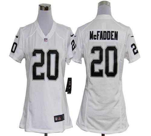 Jerseys Factory Cheap Nike Raiders #20 Darren McFadden White Wom