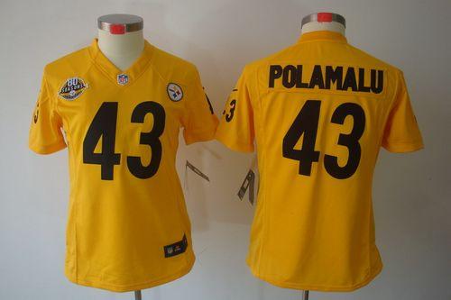 Jerseys Factory Cheap Nike Steelers #43 Troy Polamalu Gold With