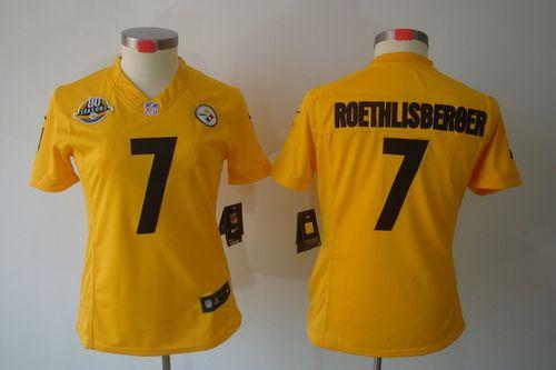 Jerseys Factory Cheap Nike Steelers #7 Ben Roethlisberger Gold W