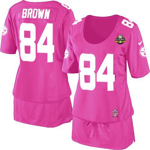 Jerseys Factory Cheap Nike Steelers #84 Antonio Brown Pink With