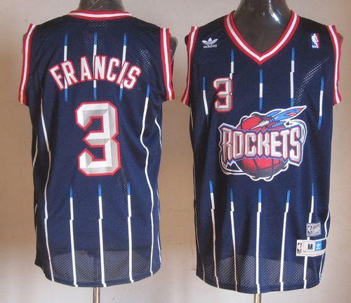 Jerseys Factory Cheap Rockets #3 Steve Francis Navy Throwback Em