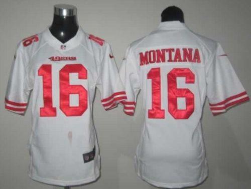 Jerseys Factory Cheap Nike 49ers #16 Joe Montana White Women's E