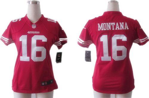 Jerseys Factory Cheap Nike 49ers #16 Joe Montana Red Team Color