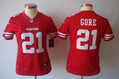 Jerseys Factory Cheap Nike 49ers #21 Frank Gore Red Team Color W