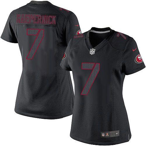 Jerseys Factory Cheap Nike 49ers #7 Colin Kaepernick Black Impac
