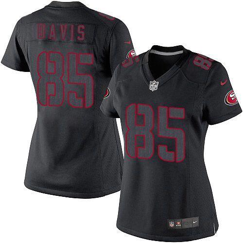 Jerseys Factory Cheap Nike 49ers #85 Vernon Davis Black Impact W