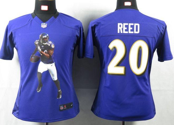 Jerseys Factory Cheap Nike Ravens #20 Ed Reed Purple Team Color