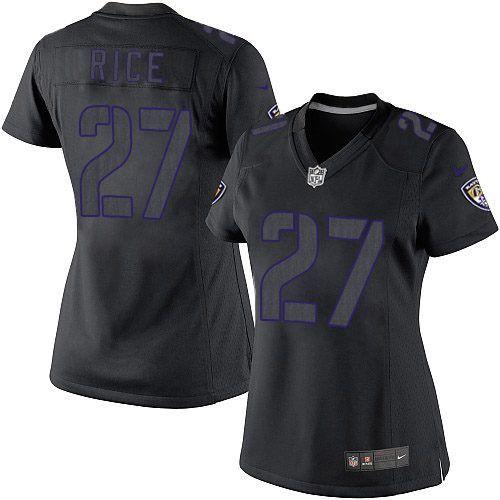Jerseys Factory Cheap Nike Ravens #27 Ray Rice Black Impact Wome