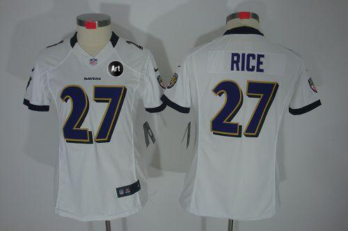 Jerseys Factory Cheap Nike Ravens #27 Ray Rice White With Art Pa