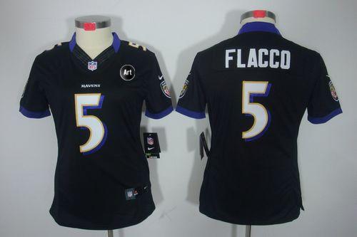 Jerseys Factory Cheap Nike Ravens #5 Joe Flacco Black Alternate