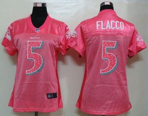 Jerseys Factory Cheap Nike Ravens #5 Joe Flacco Pink Sweetheart