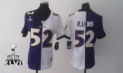 Jerseys Factory Cheap Nike Ravens #52 Ray Lewis Purple/White Sup