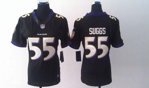 Jerseys Factory Cheap Nike Ravens #55 Terrell Suggs Black Altern