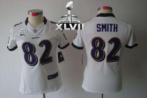 Jerseys Factory Cheap Nike Ravens #82 Torrey Smith White Super B