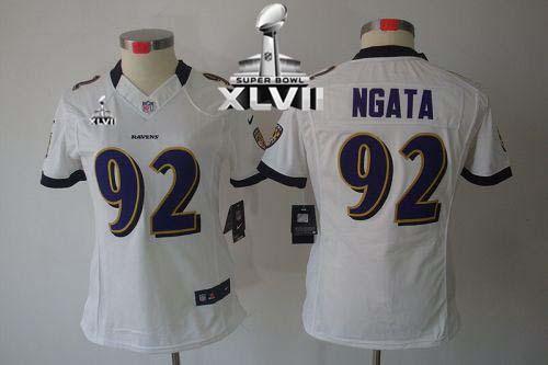 Jerseys Factory Cheap Nike Ravens #92 Haloti Ngata White Super B