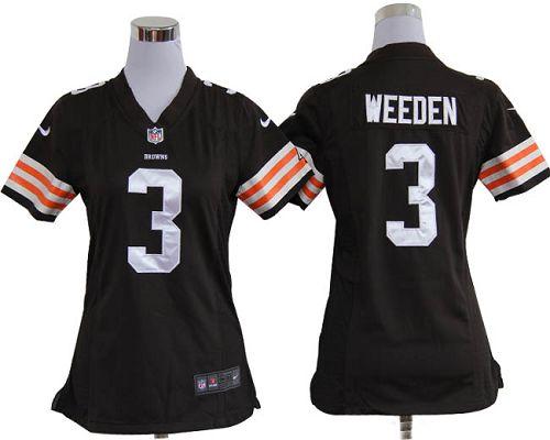 Jerseys Factory Cheap Nike Browns #3 Brandon Weeden Brown Team C
