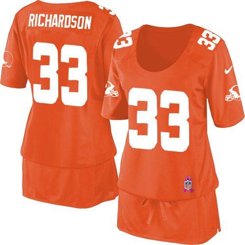 Jerseys Factory Cheap Nike Browns #33 Trent Richardson Orange Al
