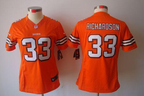 Jerseys Factory Cheap Nike Browns #33 Trent Richardson Orange Al