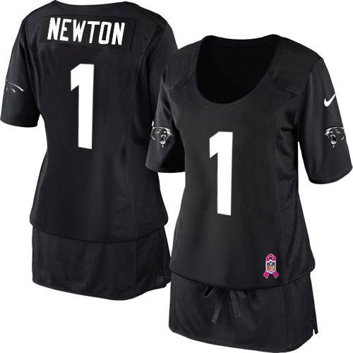 Jerseys Factory Cheap Nike Panthers #1 Cam Newton Black Team Col