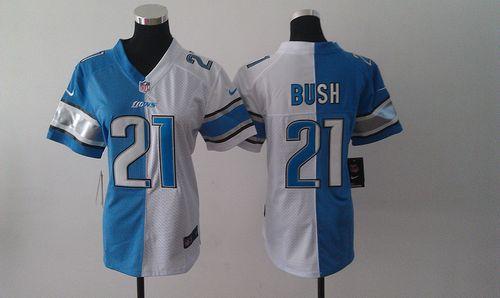 Jerseys Factory Cheap Nike Lions #21 Reggie Bush Light Blue/Whit