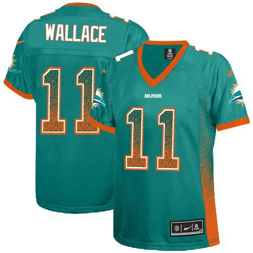 Jerseys Factory Cheap Nike Dolphins #11 Mike Wallace Aqua Green