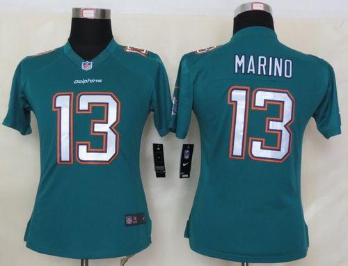 Jerseys Factory Cheap Nike Dolphins #13 Dan Marino Aqua Green Te