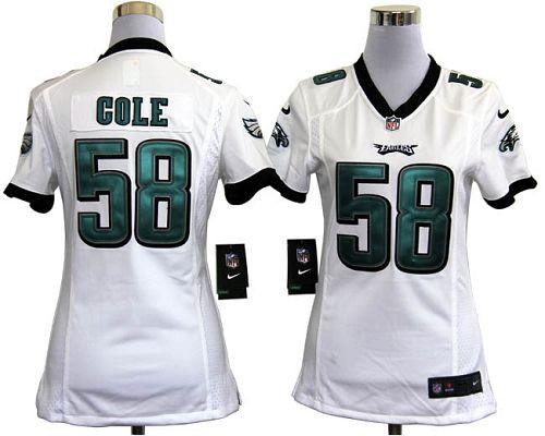 Jerseys Factory Cheap Nike Eagles #58 Trent Cole White Women's E
