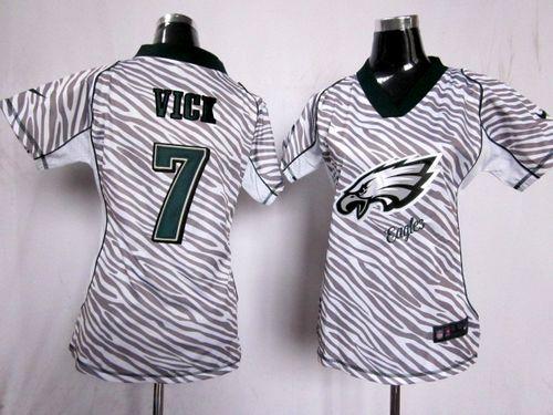 Jerseys Factory Cheap Nike Eagles #7 Michael Vick Zebra Women's