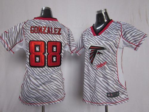 Jerseys Factory Cheap Nike Falcons #88 Tony Gonzalez Zebra Women