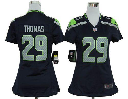 Jerseys Factory Cheap Nike Seahawks #29 Earl Thomas Steel Blue W